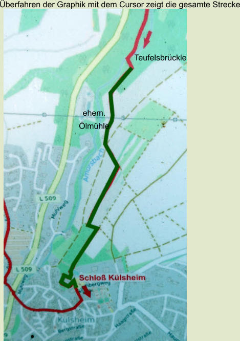 Teufelsbrückle ehem.       Ölmühle Überfahren der Graphik mit dem Cursor zeigt die gesamte Strecke